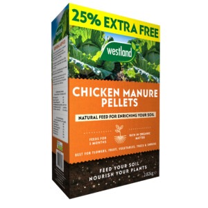 westland organic chicken manure 2.25kg 25% extra free