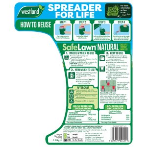 safelawn spreader for life 80m2 back of pack