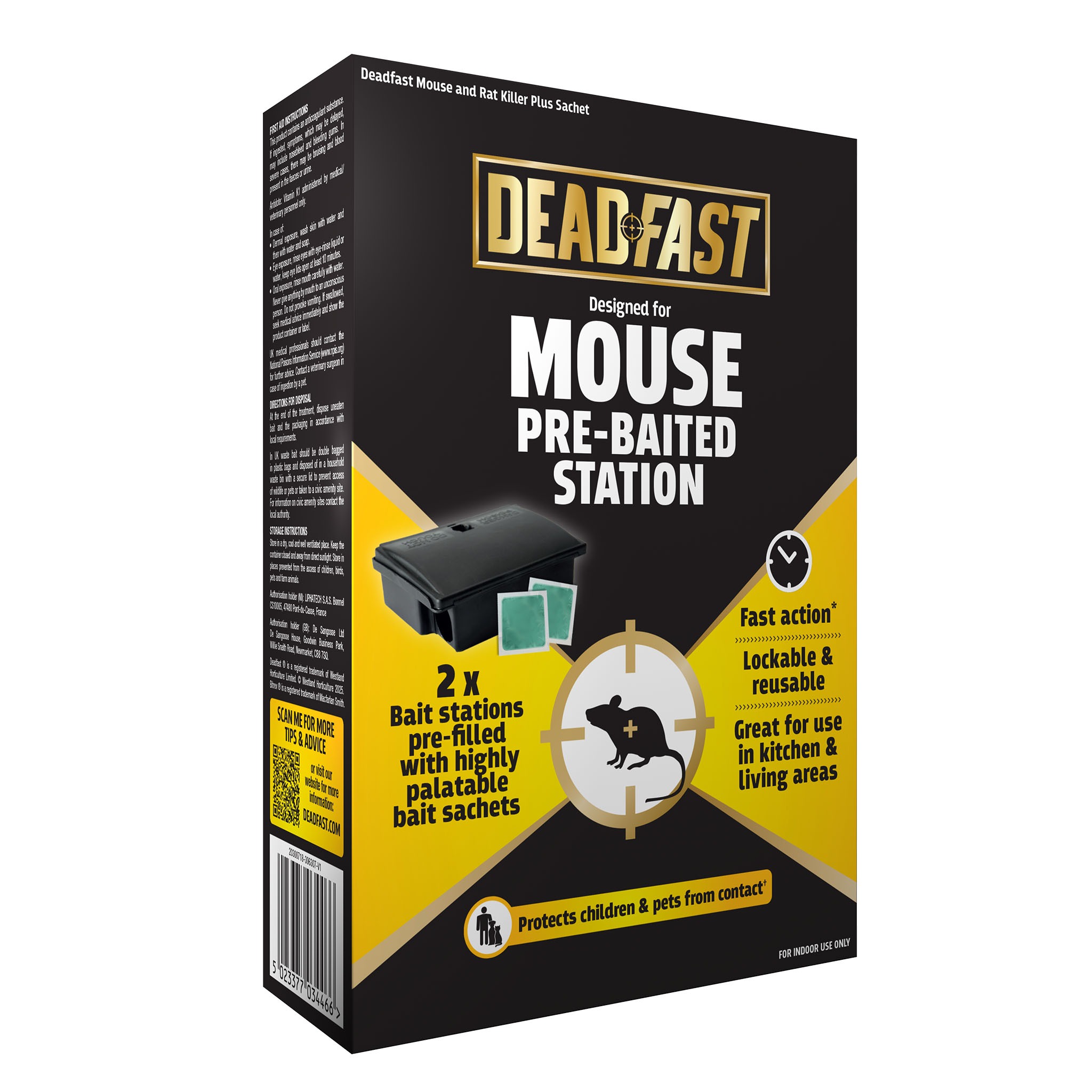 Deadfast Mouse Killer Sachets Pre-Baited Stations - Westland