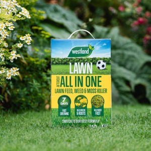 westland aftercut all in one lawn feed weed and moss killer 150m