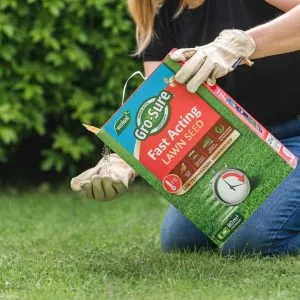 gro-sure fast acting lawn seed in use