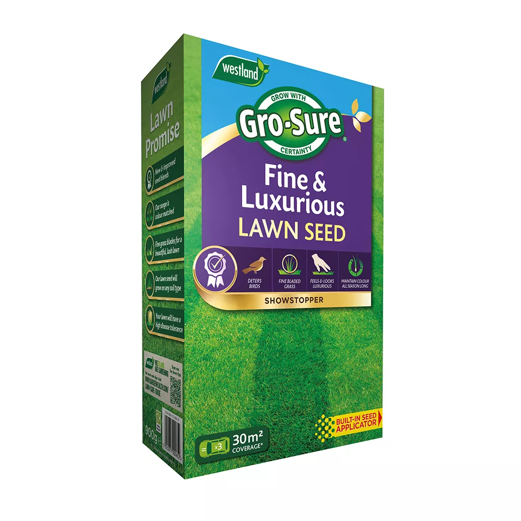 gro sure fine & lux lawn seed 30m2 box