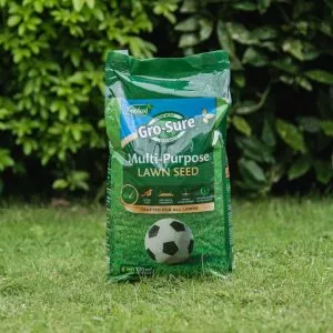 gro-sure multi-purpose lawn seed 120m on lawn