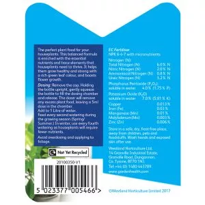 Westland Houseplant Feed back of pack