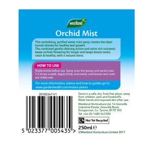 Westland Orchid Mist back of pack