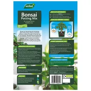 Westland Bonsai Potting Mix back of pack