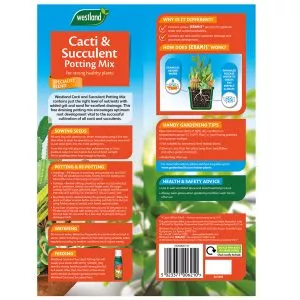 Westland Cacti & Succulent Potting Mix back of pack