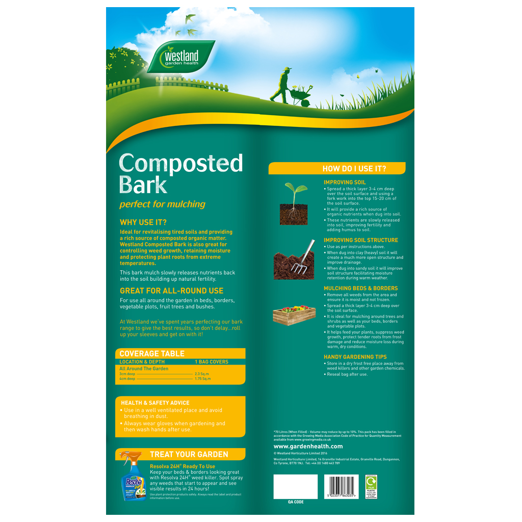 Composted Bark Soil & Compost Westland Garden Health
