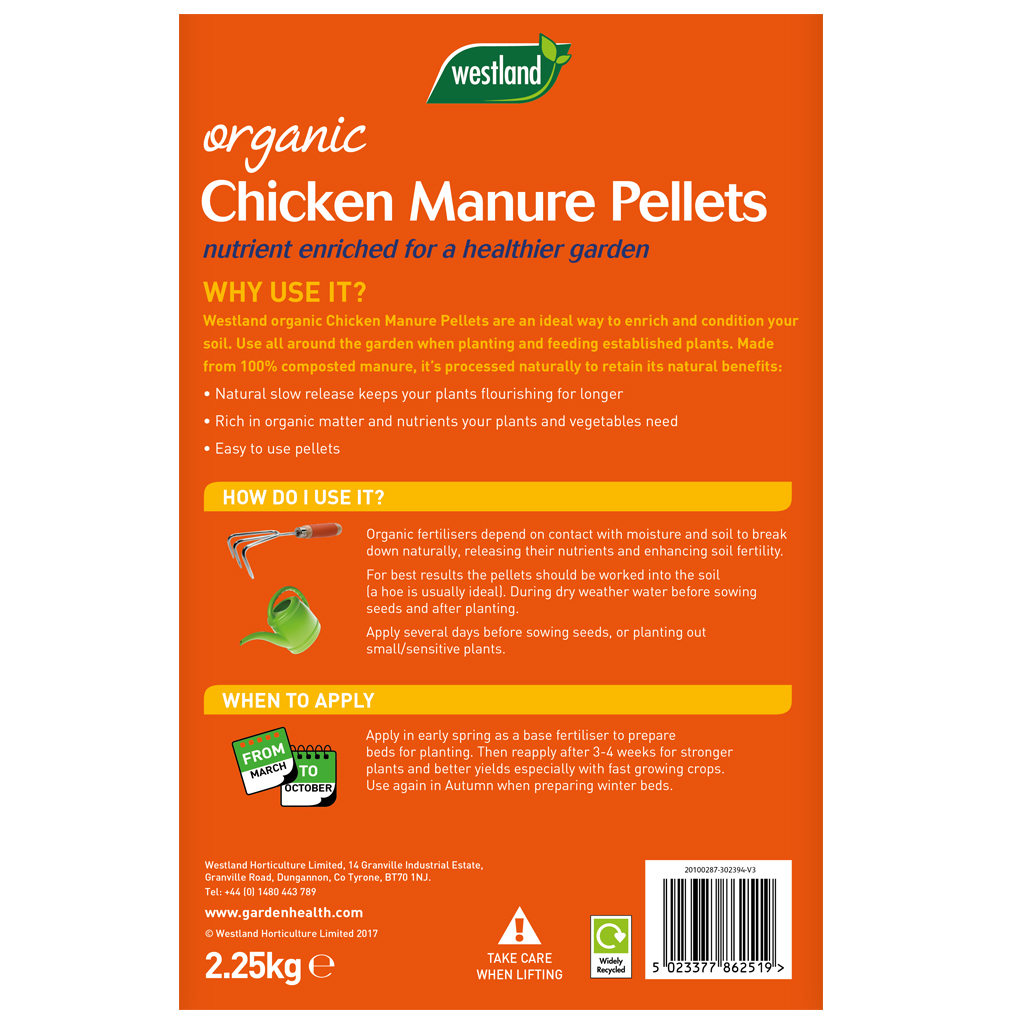 Organic Chicken Manure Pellets Plant Food Westland Garden Health