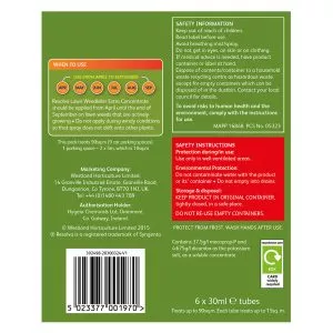 Resolva Lawn Weedkiller Extra Liquid Shots back of pack