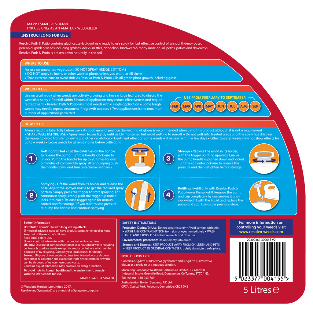 Resolva Path & Patio Power Pump Weedkiller Westland Garden Health