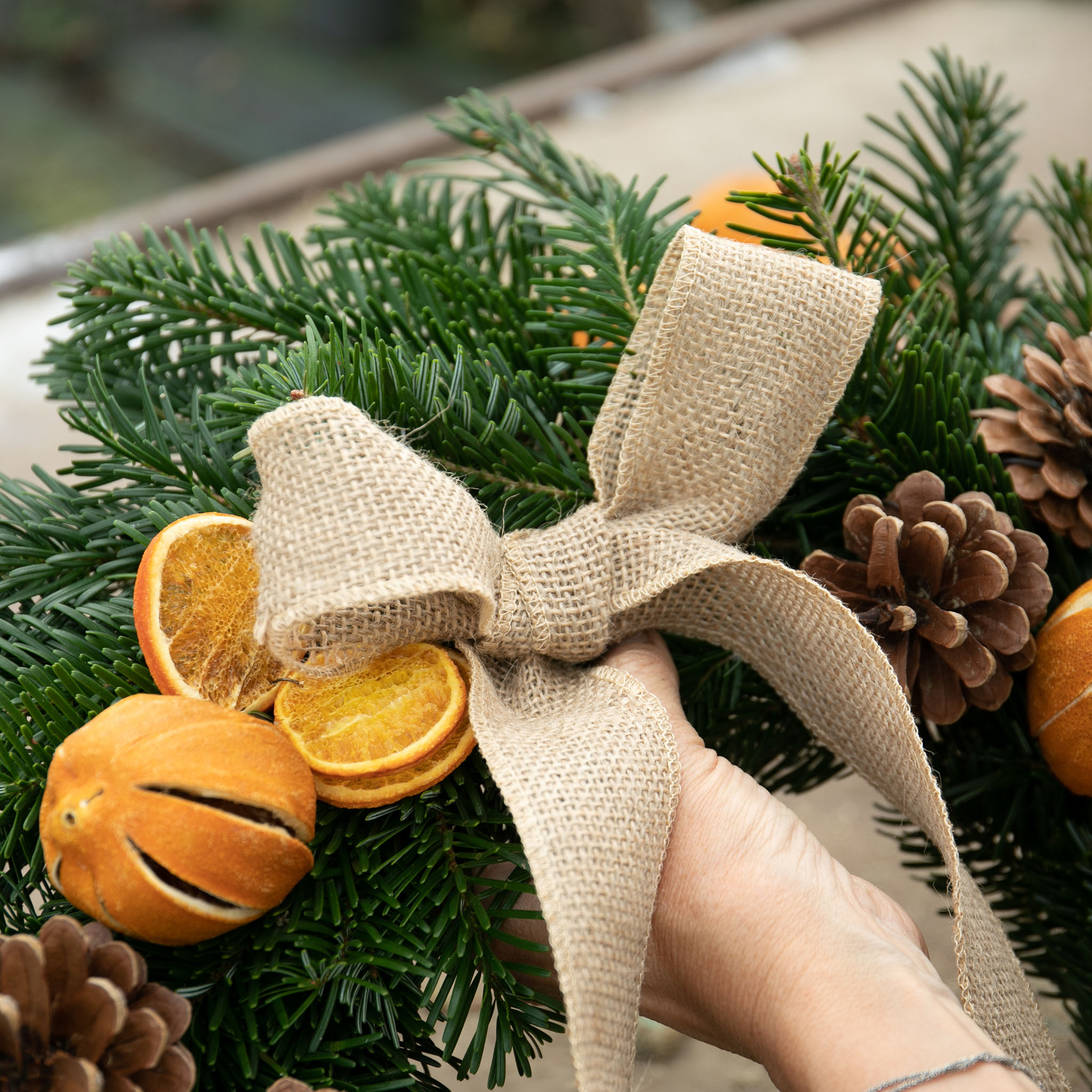 attaching decs to wreath