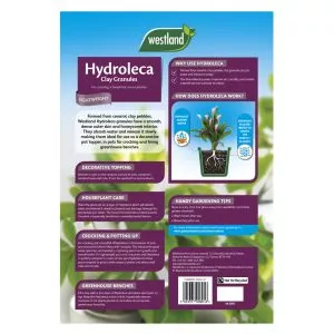 hydroleca clay granules back of pack