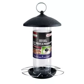 Gardman Black Steel Suet Treat and Mealworm Feeder