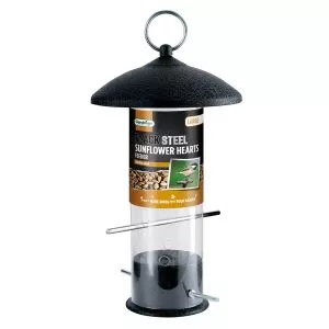 Gardman Black Steel Sunflower Heart Feeder in pack