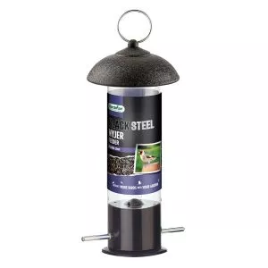 Gardman Black Steel Nyjer Seed Feeder in pack