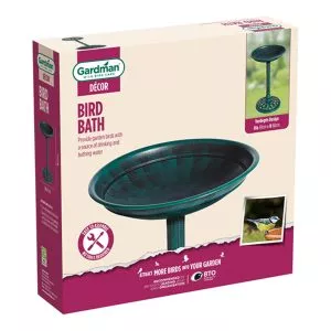 Gardman Verdigris Effect Plastic Bird Bath in pack