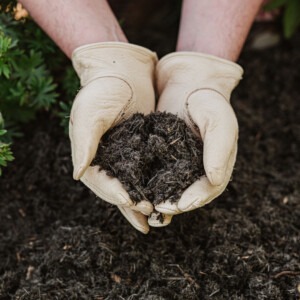 weed stop ground cover in hands