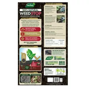 weed stop decorative ground cover back of pack