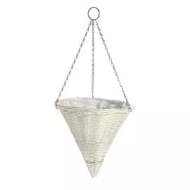 Rattan Effect Cream Hanging Cone