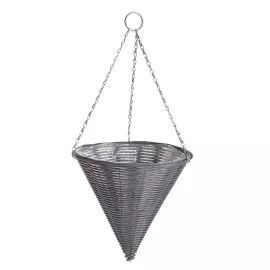 Rattan Effect Dark Grey Hanging Cone