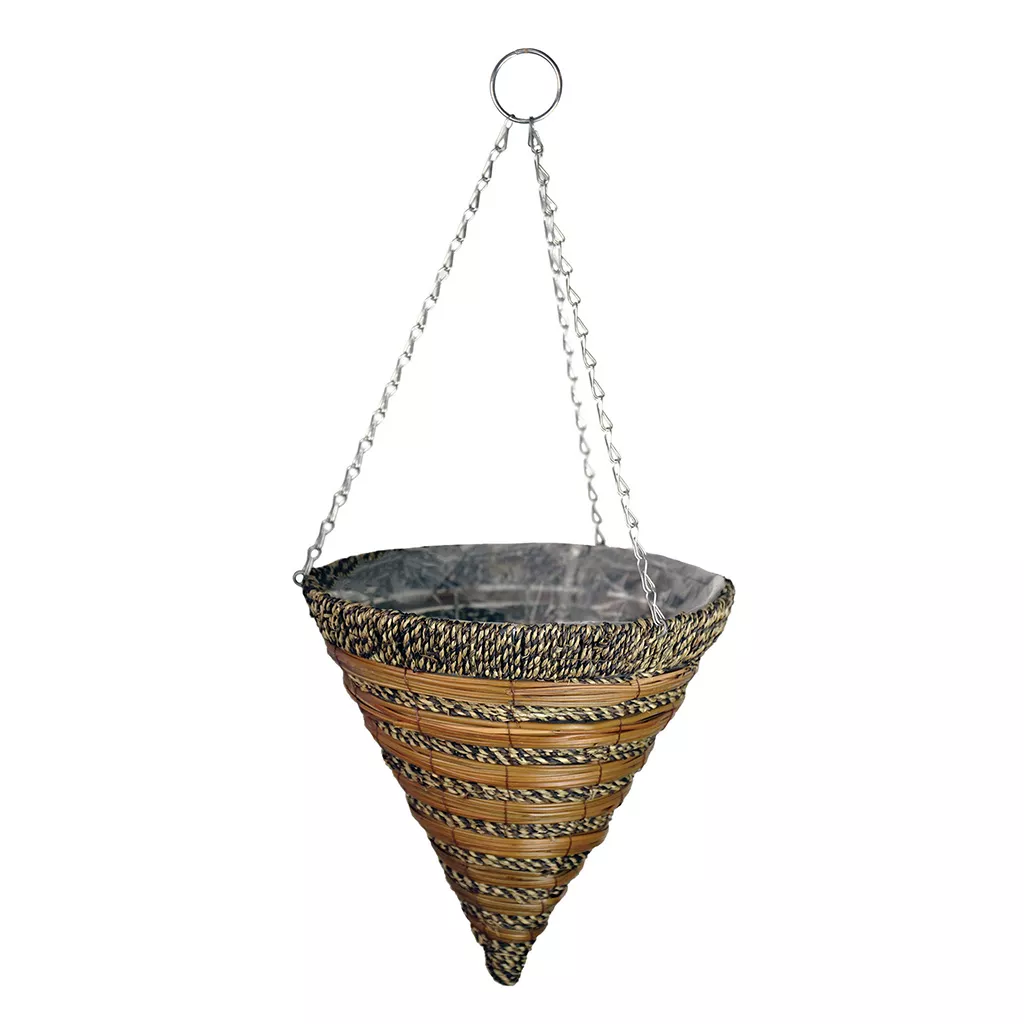 Sisal Rope and Fern Hanging Cone