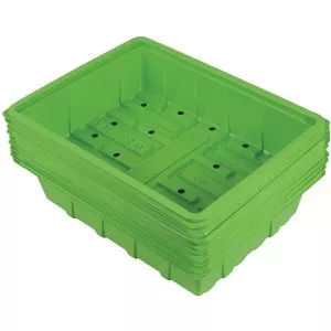 green half seed tray