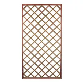 Tan Framed Diamond Trellis Panel