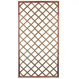 Tan Framed Diamond Trellis Panel