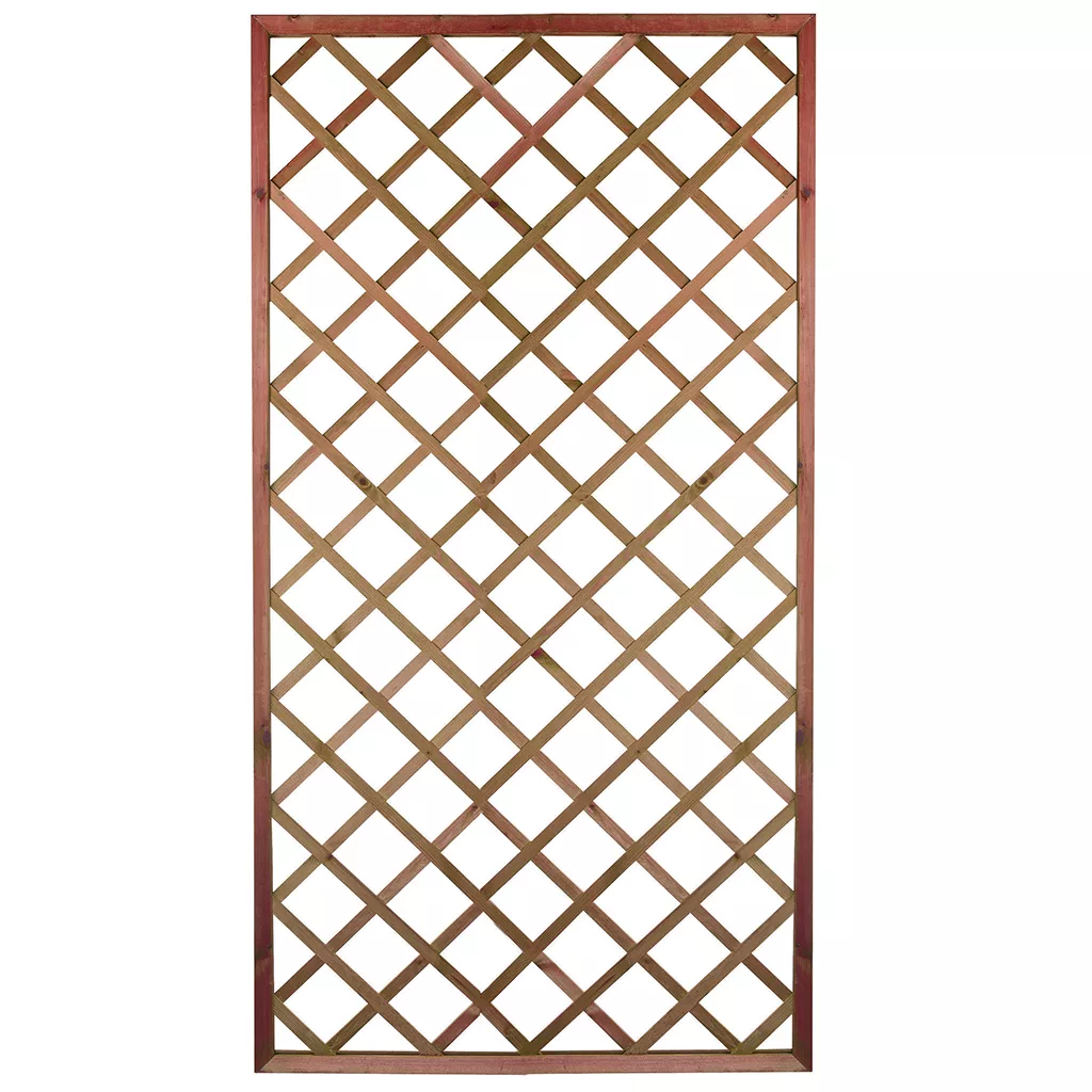 Tan Framed Diamond Trellis Panel