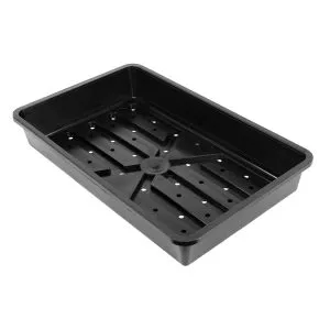 black rigid seed tray holes