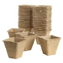 6cm square fibre pots