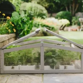 dove grey cold frame partial open