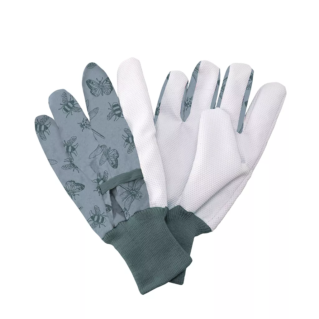 Blue Flutter Bugs Cotton Gloves