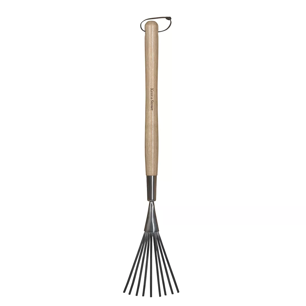 Stainless Steel Border Hand Shrub Rake out of pack