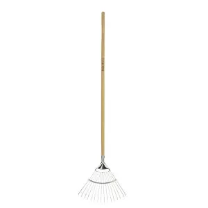 kent & stowe stainless steel long handled lawn/leaf rake