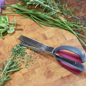 kent & stowe multi-blade herb scissors in use