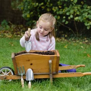 kent & stowe stainless steel kids hand trowel in use