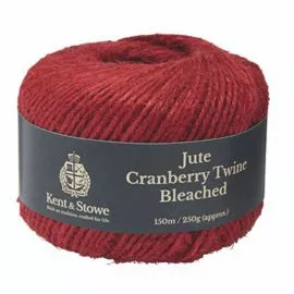 Jute Twine Bleached Cranberry