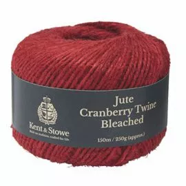 Kent & Stowe Jute Twine Bleached Cranberry in pack