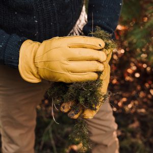 luxury leather gloves in use