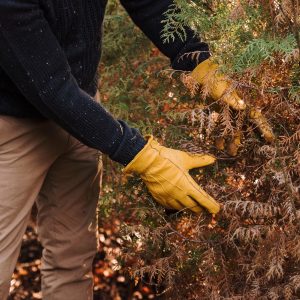 luxury leather gloves in use