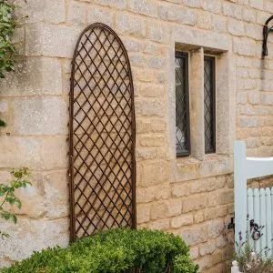 curved framed willow trellis panel