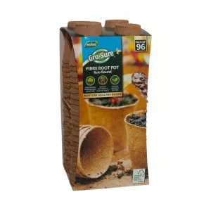 gro-sure fibre pot round 6cm 96 pack