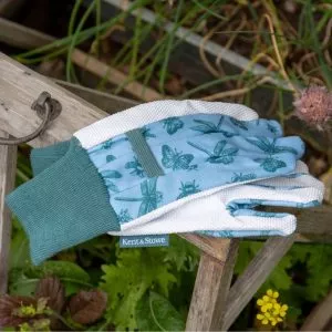 Blue Flutter Bugs Cotton Gloves