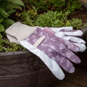 Purple Flutter Bugs Cotton Gloves