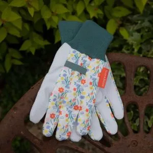 Cream Meadow Flowers Cotton Gloves