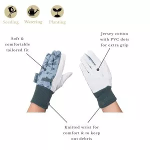 jersey cotton grip gloves blue features