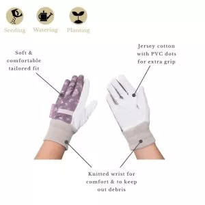 jersey cotton grip gloves purple features