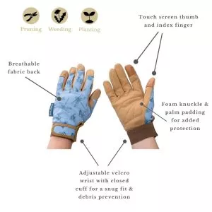Blue Flutter Bugs Comfort Gloves